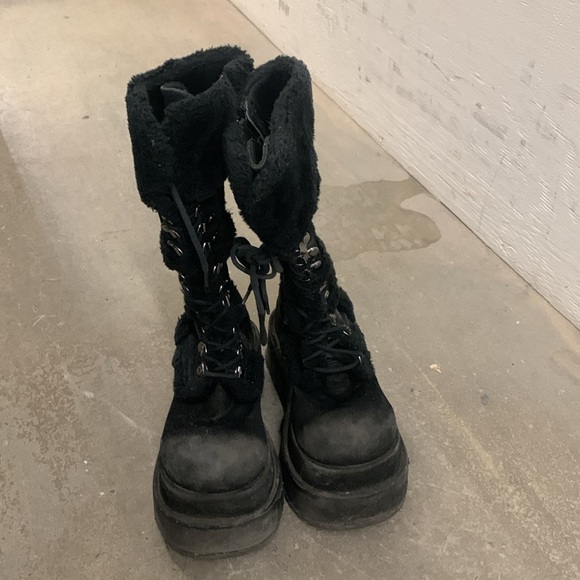 Demonia bear 202 Black Platform boots goth - Picture 2 of 9